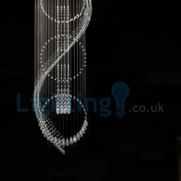 Lustre contemporain moderne à montage encastré, luminaire suspendu en cristal avec goutte de pluie