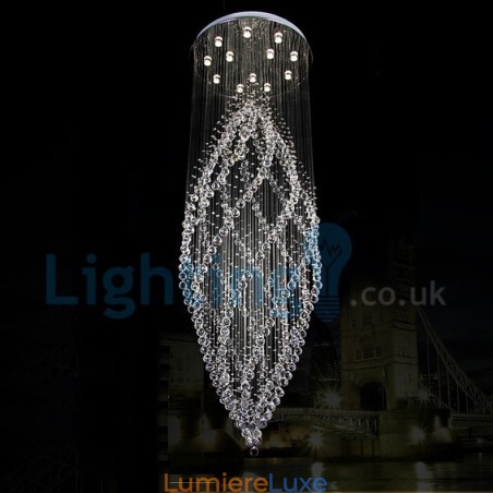 Lustre contemporain moderne à montage encastré, luminaire suspendu en cristal avec goutte de pluie Lustre contemporain moderne à montage encastré, luminaire suspendu en cristal avec goutte de pluie