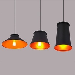 Lustre mini style moderne contemporain en métal à 3 lumières
