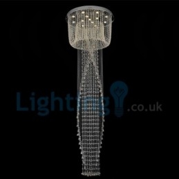 Lustre contemporain moderne à encastrer, luminaire suspendu en cristal avec goutte de pluie