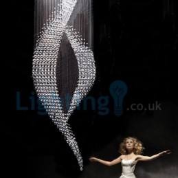 Lustre contemporain moderne à montage encastré, luminaire suspendu en cristal avec goutte de pluie