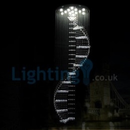 Lustre contemporain moderne à montage encastré, luminaire suspendu en cristal avec goutte de pluie