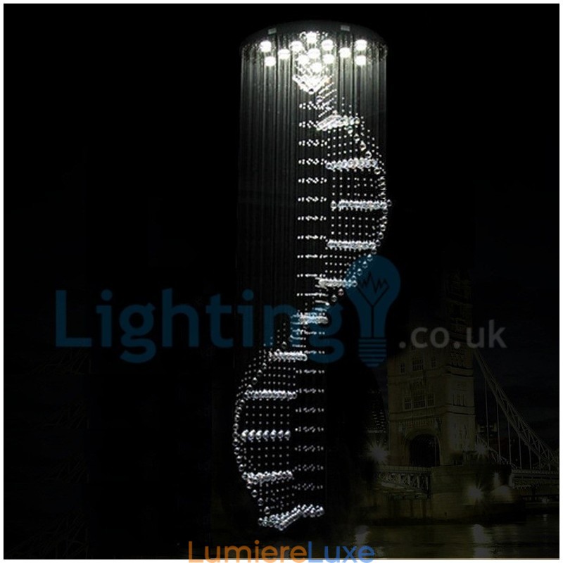 Lustre contemporain moderne à montage encastré, luminaire suspendu en cristal avec goutte de pluie