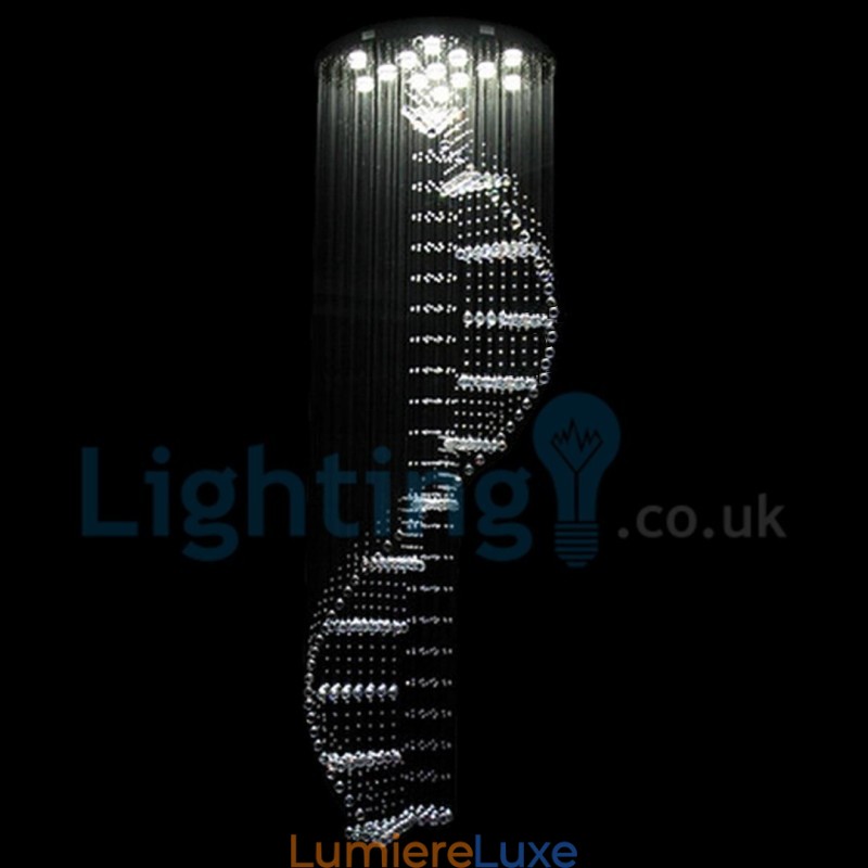 Lustre contemporain moderne à montage encastré, luminaire suspendu en cristal avec goutte de pluie