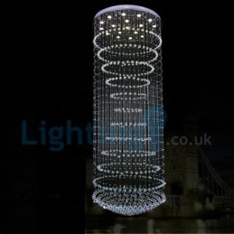 Lustre contemporain moderne à montage encastré, luminaire suspendu en cristal avec goutte de pluie