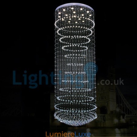 Lustre contemporain moderne à montage encastré, luminaire suspendu en cristal avec goutte de pluie Lustre contemporain moderne à montage encastré, luminaire suspendu en cristal avec goutte de pluie