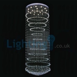 Lustre contemporain moderne à montage encastré, luminaire suspendu en cristal avec goutte de pluie