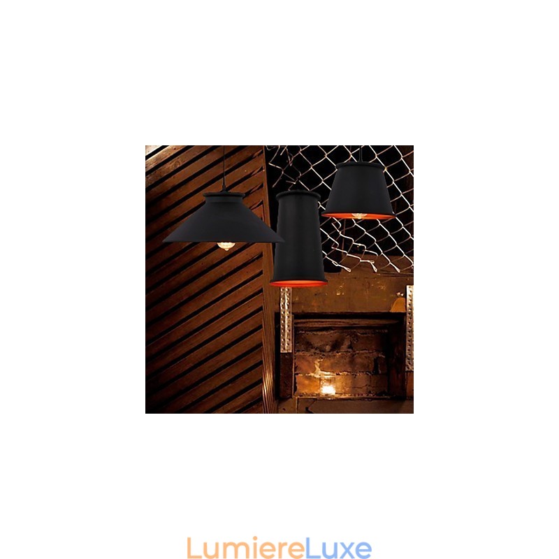 Lustre mini style moderne contemporain en métal à 3 lumières