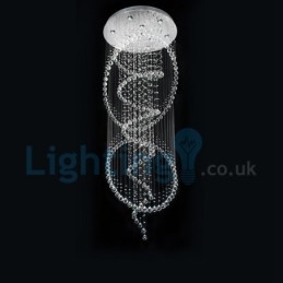 Lustre contemporain moderne à montage encastré, luminaire suspendu en cristal avec goutte de pluie