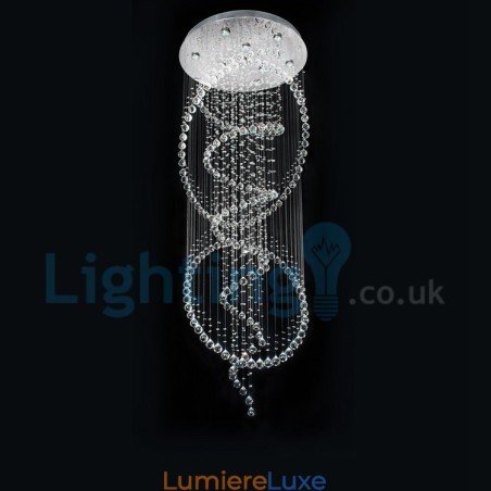 Lustre contemporain moderne à montage encastré, luminaire suspendu en cristal avec goutte de pluie Lustre contemporain moderne à montage encastré, luminaire suspendu en cristal avec goutte de pluie