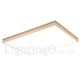 Plafonnier rectangulaire ultra fin en bois massif de style nordique