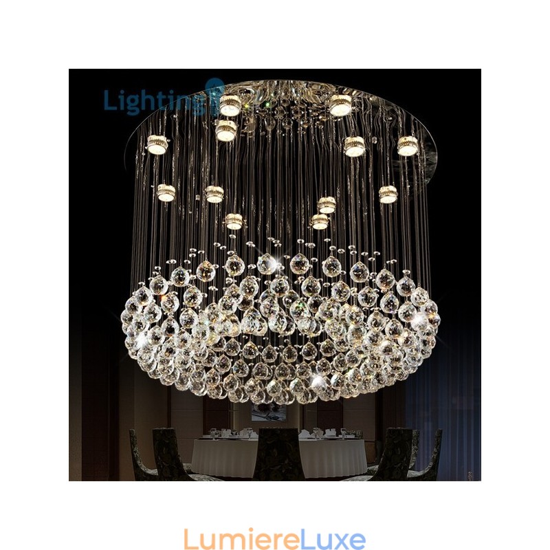 Lustre en cristal moderne en forme de nid d'oiseau, plafonnier duplex de luxe