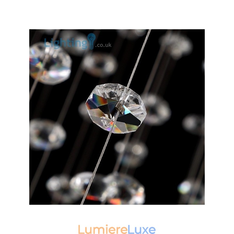 Lustre en cristal moderne en forme de nid d'oiseau, plafonnier duplex de luxe