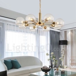 Lustre créatif postmoderne nordique à 8 lumières en verre Magic Bean