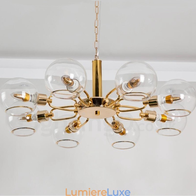 Lustre créatif postmoderne nordique à 8 lumières en verre Magic Bean