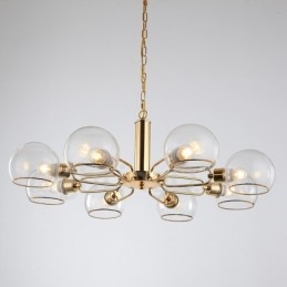 Lustre créatif postmoderne nordique à 8 lumières en verre Magic Bean
