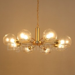 Lustre créatif postmoderne nordique à 8 lumières en verre Magic Bean
