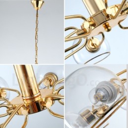 Lustre créatif postmoderne nordique à 6 lumières en verre Magic Bean