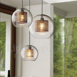 Suspension à tête unique en forme de boule de verre, style nordique minimaliste moderne, luminaire décoratif pour café