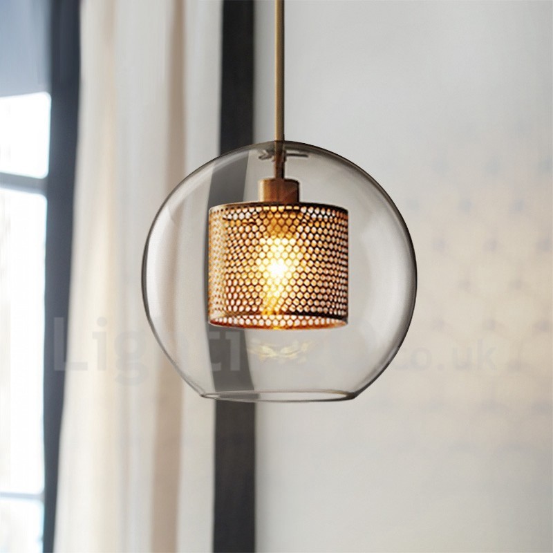 Suspension à tête unique en forme de boule de verre, style nordique minimaliste moderne, luminaire décoratif pour café