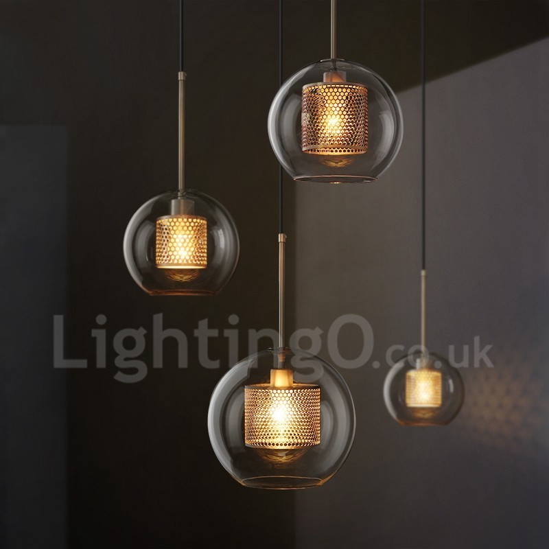Suspension à tête unique en forme de boule de verre, style nordique minimaliste moderne, luminaire décoratif pour café