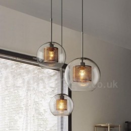Suspension à tête unique en forme de boule de verre, style nordique minimaliste moderne, luminaire décoratif pour café