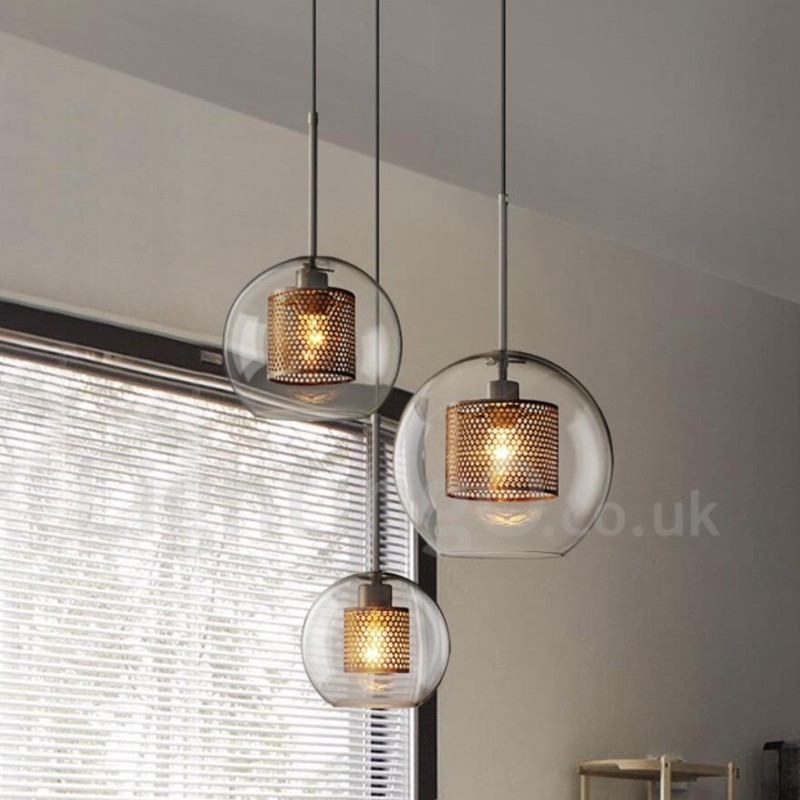 Suspension à tête unique en forme de boule de verre, style nordique minimaliste moderne, luminaire décoratif pour café