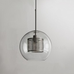 Suspension à tête unique en forme de boule de verre, style nordique minimaliste moderne, luminaire décoratif pour café