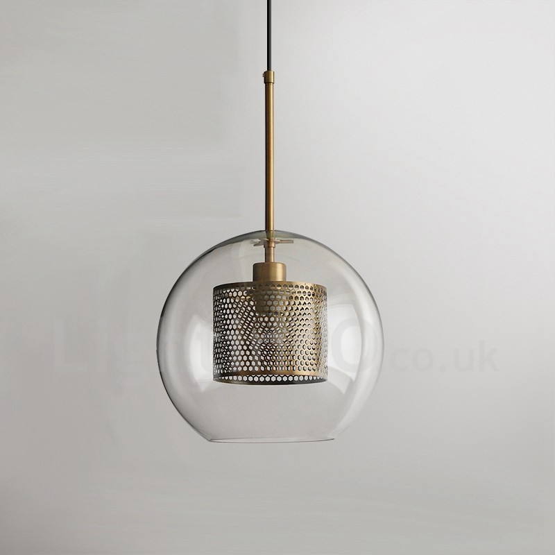 Suspension à tête unique en forme de boule de verre, style nordique minimaliste moderne, luminaire décoratif pour café