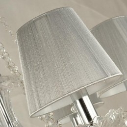 Lustre en cristal de luxe moderne à 1 niveau et 6 lumières
