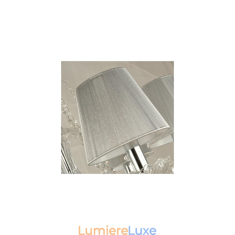 Lustre en cristal de luxe moderne à 1 niveau et 6 lumières