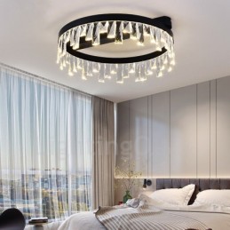 Plafonnier circulaire en cristal moderne et minimaliste