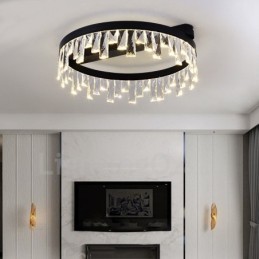 Plafonnier circulaire en cristal moderne et minimaliste