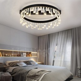 Plafonnier circulaire en cristal moderne et minimaliste