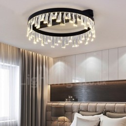 Plafonnier circulaire en cristal moderne et minimaliste