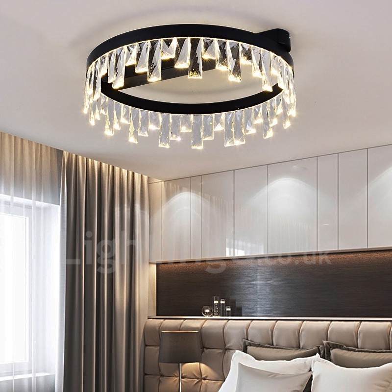 Plafonnier circulaire en cristal moderne et minimaliste