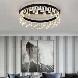 Plafonnier circulaire en cristal moderne et minimaliste