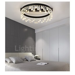 Plafonnier circulaire en cristal moderne et minimaliste