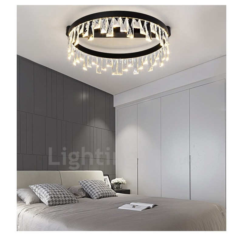 Plafonnier circulaire en cristal moderne et minimaliste
