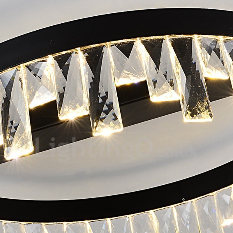 Plafonnier circulaire en cristal moderne et minimaliste