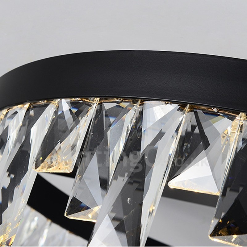 Plafonnier circulaire en cristal moderne et minimaliste