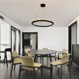 Suspension moderne en cristal en forme d'anneau