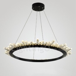 Suspension moderne en cristal en forme d'anneau
