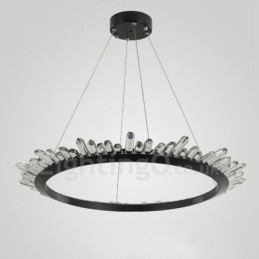 Suspension moderne en cristal en forme d'anneau