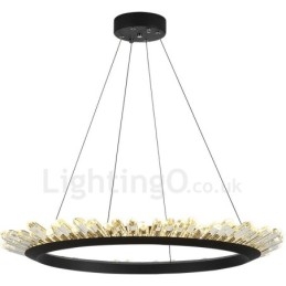 Suspension moderne en cristal en forme d'anneau