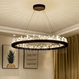 Suspension en cristal au design circulaire exquis et tendance