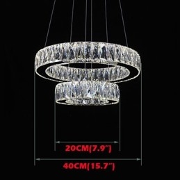 Lustre en cristal moderne à deux anneaux D2040 K9, grand luminaire de plafond en cristal pour la maison