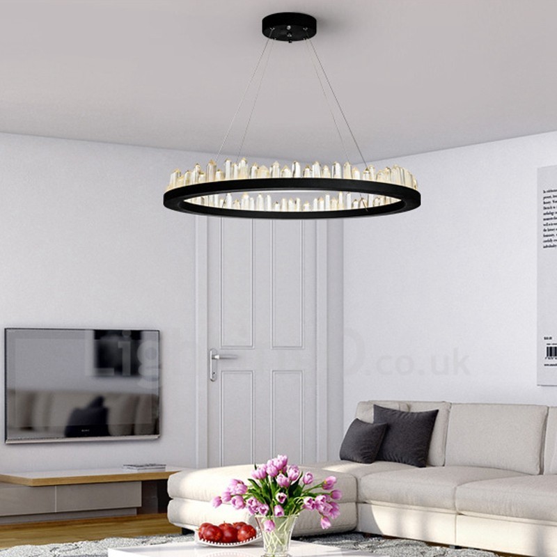 Suspension en cristal au design circulaire exquis et tendance
