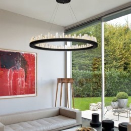Suspension en cristal au design circulaire exquis et tendance