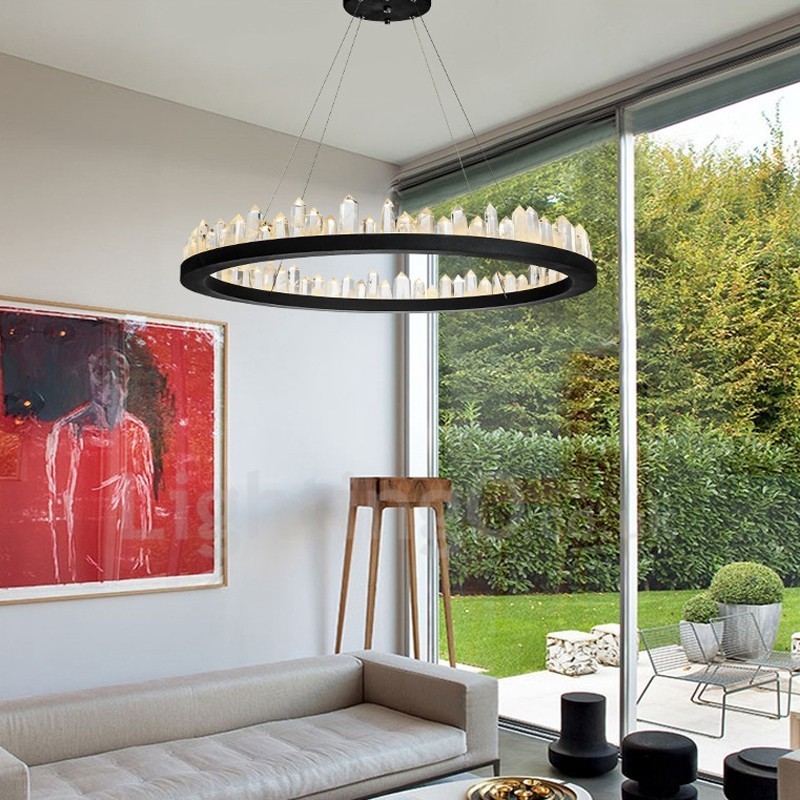 Suspension en cristal au design circulaire exquis et tendance